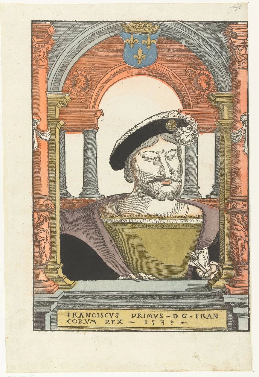 Ritratto di Francesco I 1494 - 1547, Re di Francia, Duca di Bretagna, Conte di Provenza